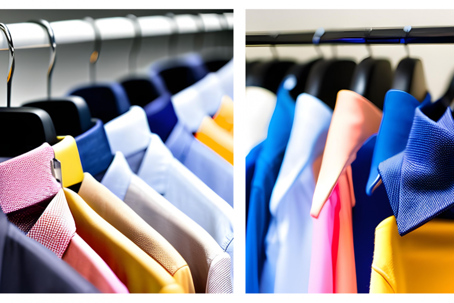 Racks of readymade shirts